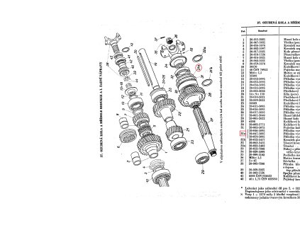 Podložka vymezovací ložiska unašeče 98x109x0,1 PV3S