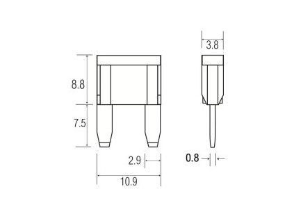 Pojistky ploché MINI - více druhů
