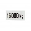 Označení zatížení 16000 kg samolepka