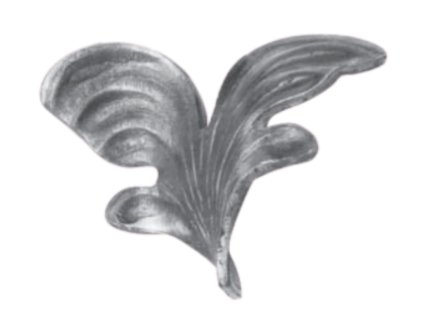 List lisovaný pravý, 70x60mm, tl. 3mm