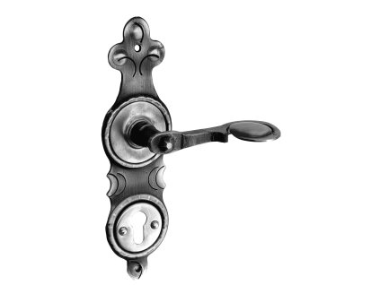 Klika Lux+štítek pod kliku (fabka) 265x75mm, rozteč 85mm