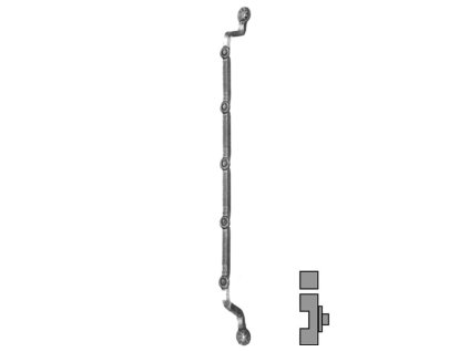 Tyče na mříže s ukončením, čt. 14x14mm, 810mm, 5 prolisů