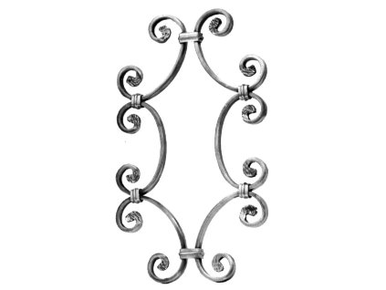 Prvek "C" 6ks, pl. 12x6mm, 230x380mm, na tyč 12x12mm