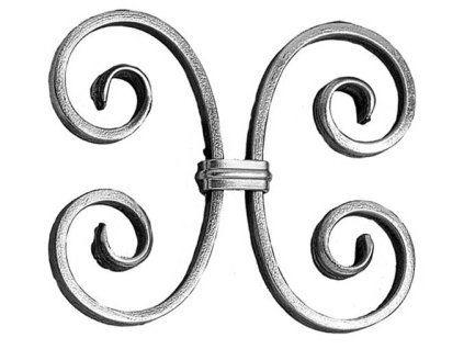 Prvek "C" 2ks, pl. 12x6mm, 175x145mm, na tyč 12x12mm