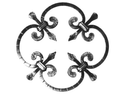 Rozeta čt. 8x8mm, d=250mm, s objímkou