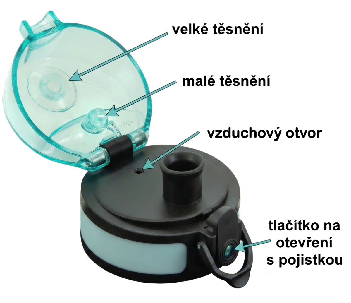 Detail víčka motivační láhve ARS UNA 1000 ml