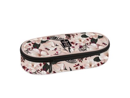 Ars Una Oval Pencil Case Flowery Pink
