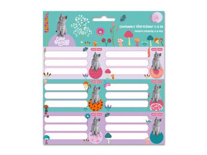 Ars Una Notebook Name Labels Cute Animals - kitten