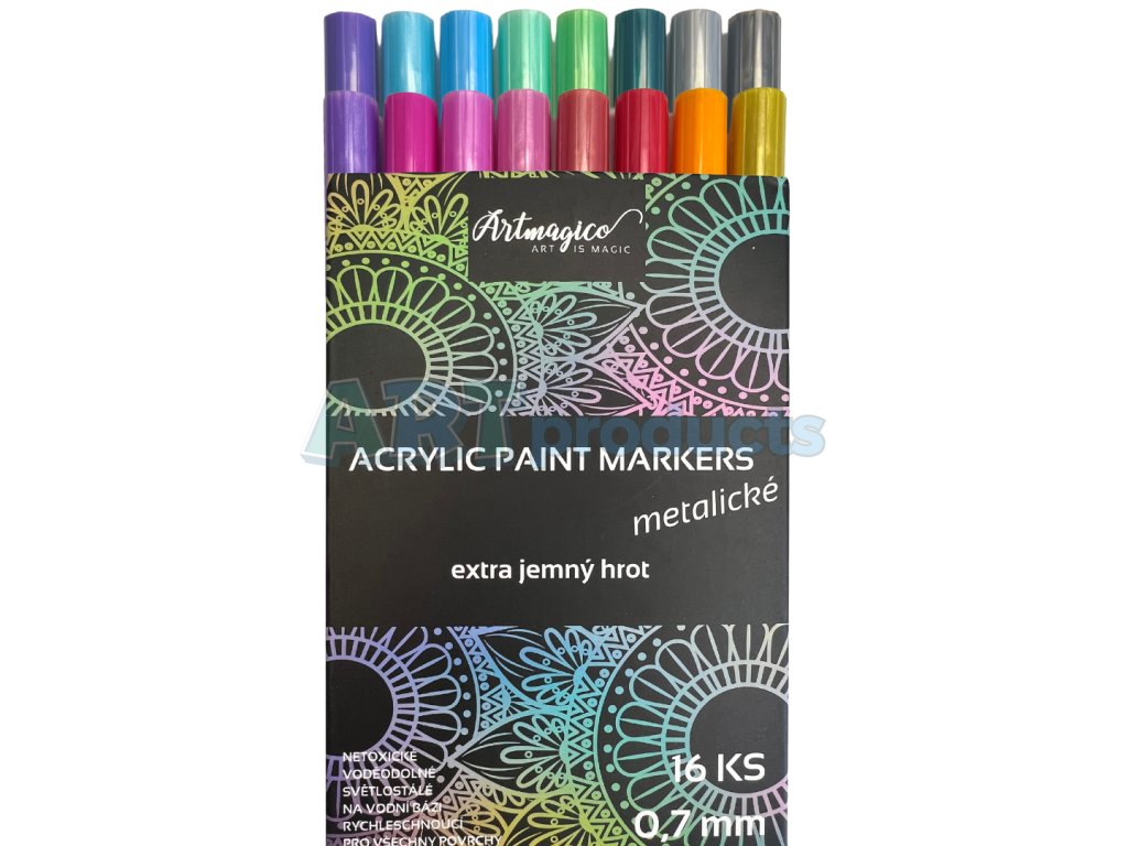 Artmagico akrylový popisovač s Extra jemným hrotem METALICKÉ | 80319