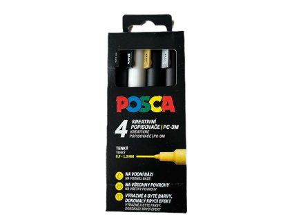bc95f5dd d39e 4e16747 posca akrylovy popisovac pc 3m 4 ks bila zlata cerna stribrna b442 0896acadb9bd
