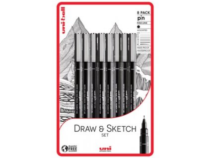 UNI PIN - Draw and Sketch sada 8 ks linerů