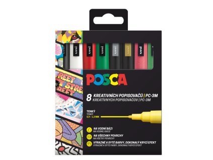POSCA sada popisovačů PC-3M - CHRISTMAS (8 ks)