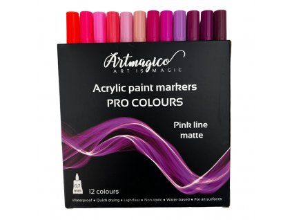 Akrylové fixy v růžových odstínech Artmagico