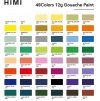 HIMI - kvašové barvy - Twin Cup Gouache Set – 48 barev + 3 štětce