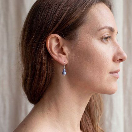 Visací náušnice BLOSSOM – blue bell