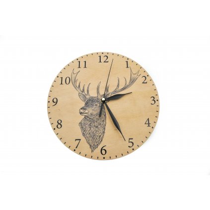 Dřevěné hodiny - jelen