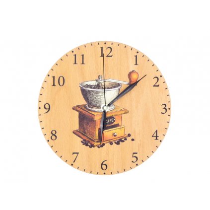 Dřevěné hodiny - káva