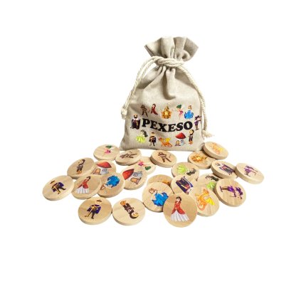 Dřevěné pexeso 24 ks - pohádkové