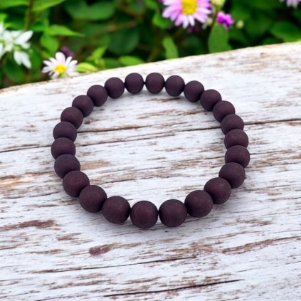 Náramek skleněné perle TWILIGHT - deep plum