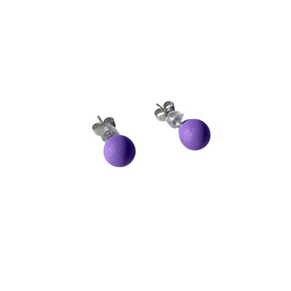 Náušnice skleněné pecky - lavender