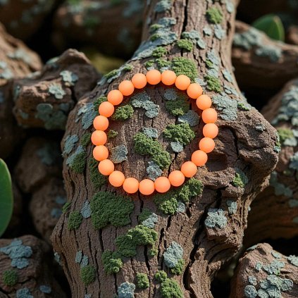 Náramek skleněné perle - soft orange
