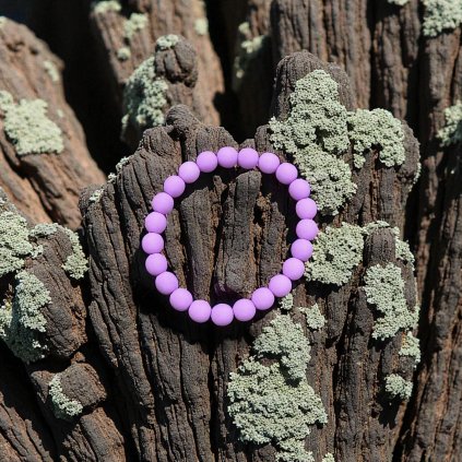 Náramek skleněné perle BONDELI - soft violet