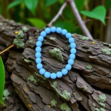 Náramek skleněné perle BONDELI - sky blue