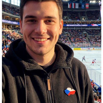 Dřevěná brož - Vlajka Česka republika 2