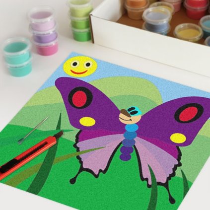 Motýl na louce (Velikost 30x30cm)