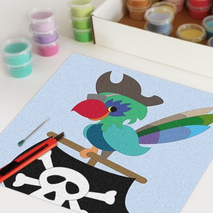 Pirát papoušek (Velikost 30x30cm)