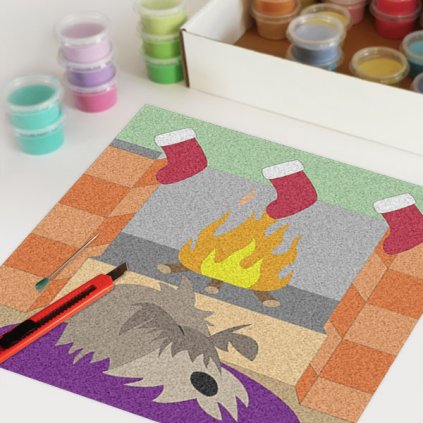 Pes u krbu (Velikost 30x30cm)