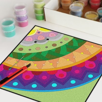 Zentangle mandala A060 (Velikost 50 x 50 cm)