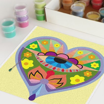 Srdce zentangle (Velikost 50 x 50 cm)