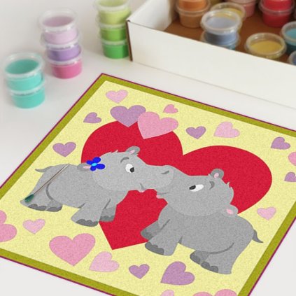 Zamilovaní hroši (Velikost 30x30cm)