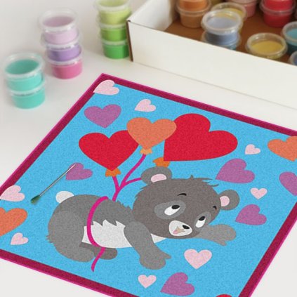 Zamilovaný medvídek (Velikost 30x30cm)