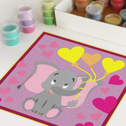 Zamilovaný slon (Velikost 30x30cm)