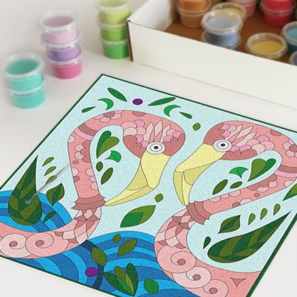 Plameňáci 1 (Velikost 50 x 50 cm)