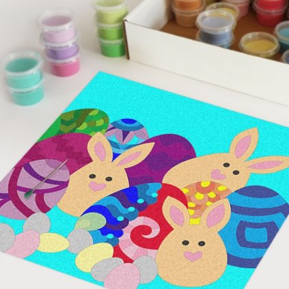 Kraslice se zajíčky (Velikost 30x30cm)