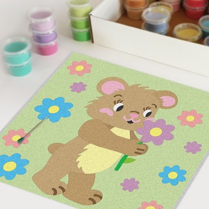 Medvídek s kvítky (Velikost 21x21cm)