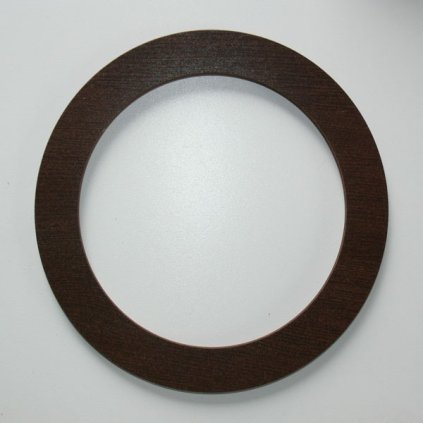 Rámeček kulatý s čirým plexisklem - wenge (prumer 21 cm)