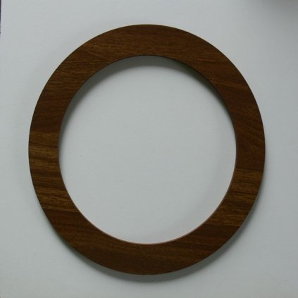 Rámeček kulatý s čirým plexisklem - ořech (prumer 21 cm)