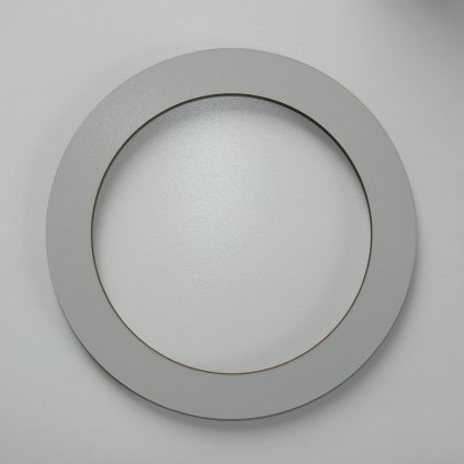 Rámeček kulatý s čirým plexisklem - šedý (prumer 21 cm)