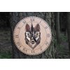 Dřevěné hodiny - vlk