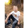 t shirt mockup of a boy sitting on a log 2924 el1