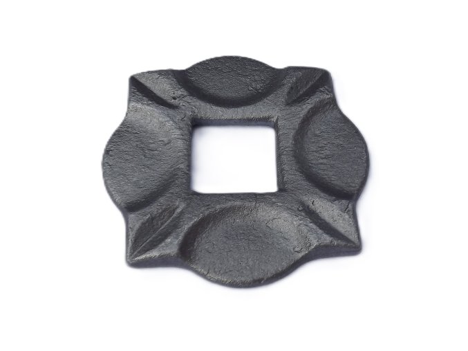 Krytka kovaná s otvorem 30x30 mm, velikosti 100x100x10 mm
