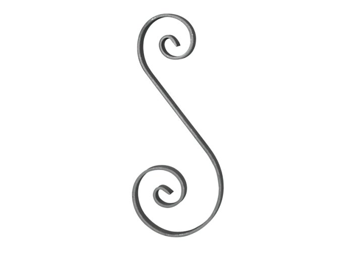 Prvek ve tvaru  S -  hladký 14x6 mm, 290x120 mm