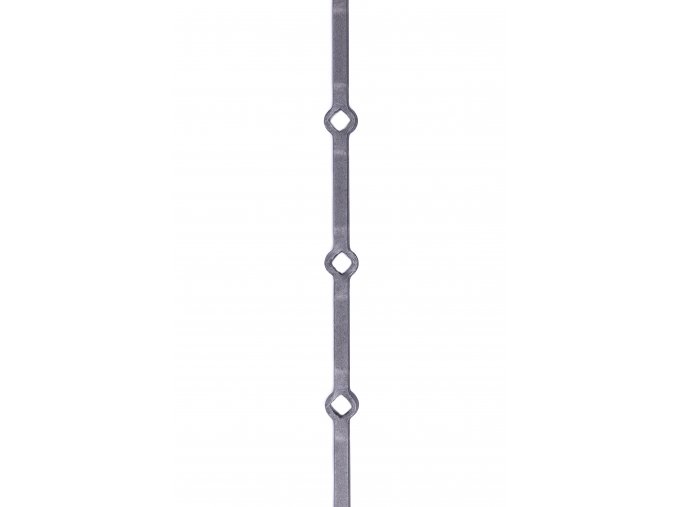 Probíjená tyč s otvorem na koso do plochy 16x16 mm, rozteč 150 mm