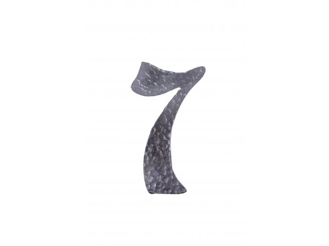 Domovní číslo 7  pokované, velikost 130 mm, tl. 4 mm
