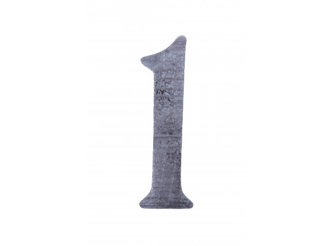 Domovní číslo 1  pokované, velikost  210 mm, tl. 4 mm