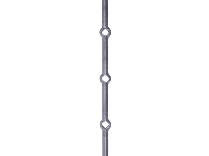 Probíjené tyče 20x20 mm, otvor 20x20 mm, probití na koso do hrany,rozteč 170 mm, délka 2000 mm